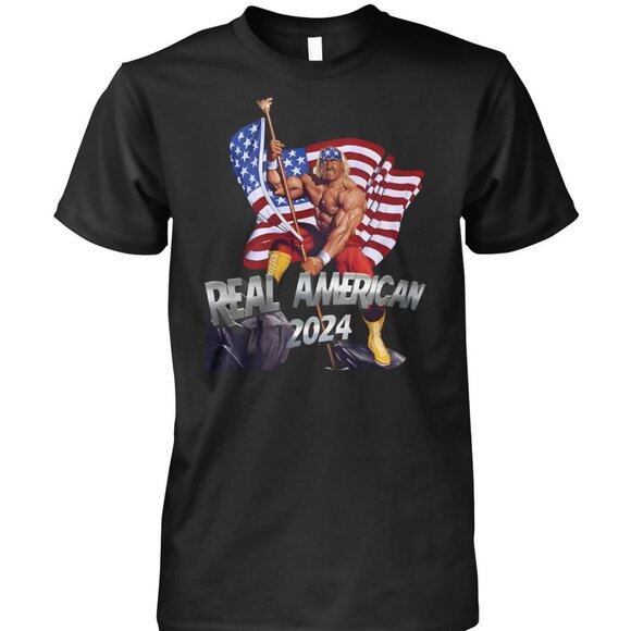 Hulk Hogan Real American 2024 Retro Wrestling Fan Patriotic Game Day Gift 05 - Picture 1 of 5